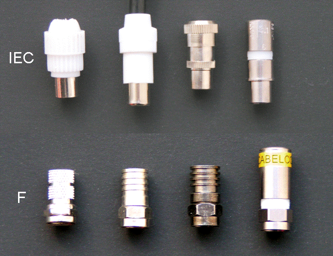 IEC & F Connectors for Coax Cable